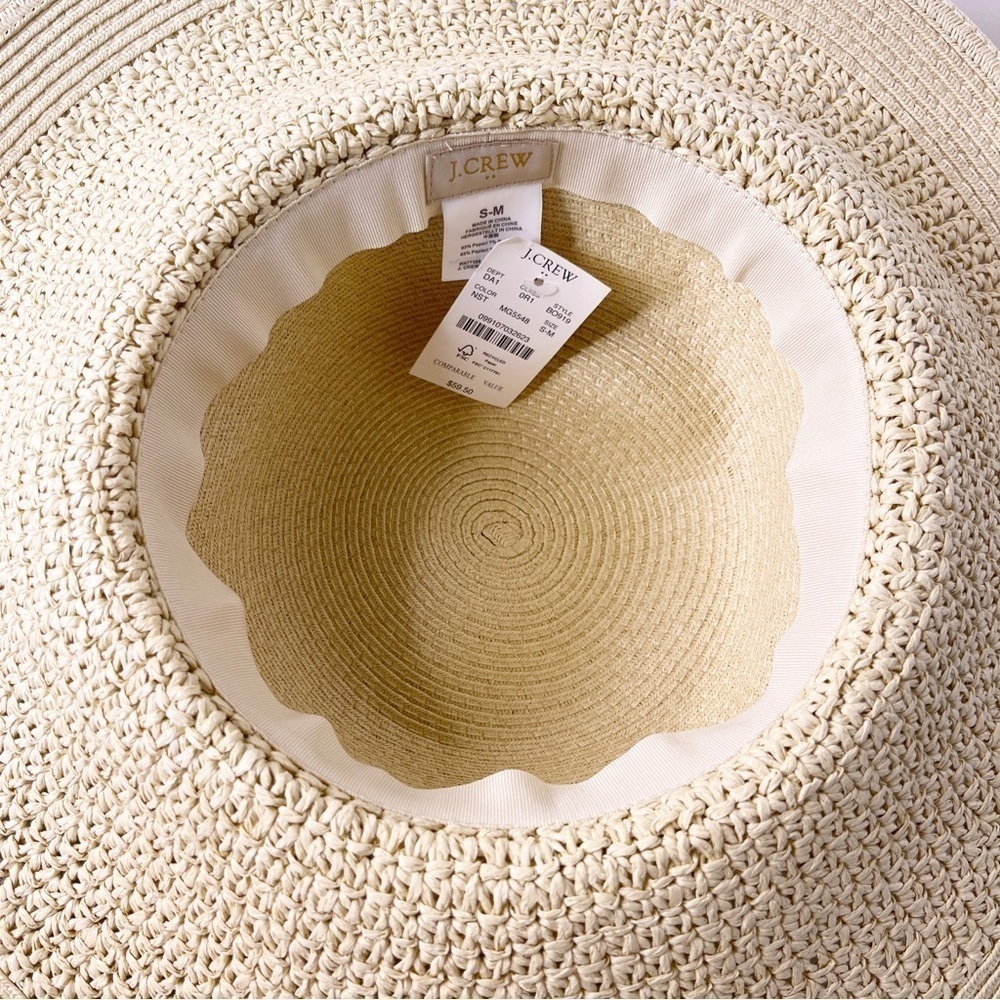 J. CREW Factory NWT Straw Floppy Hat with Wrapped Rope Size Small / Medium - Picture 11 of 13